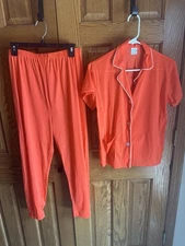 Vintage Gaymode Orange Pajamas JC Penney Women’s 36 Small 2 Pc Set