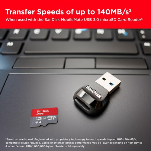 SanDisk 128GB Ultra microSDXC card + SD adapter, Memory card Full HD, up to 140 - Picture 3 of 5