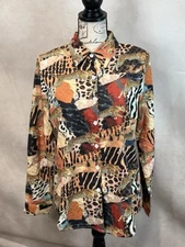 NWT By Anthropologie At Better Than Before Animal Print Button Down Shirt Size S