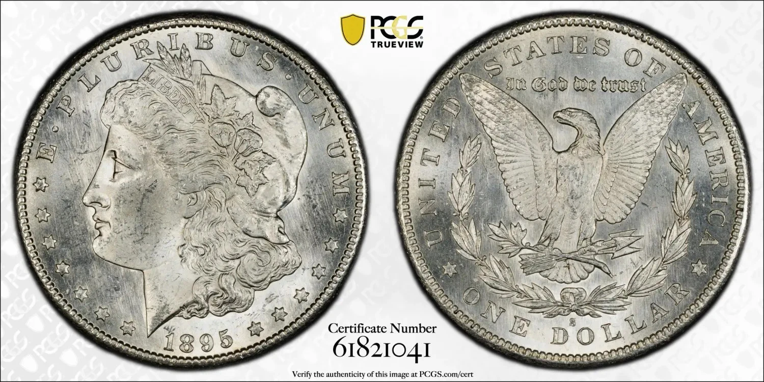 1895-S $1 PCGS MS64 CAC Morgan Silver Dollar 61821041