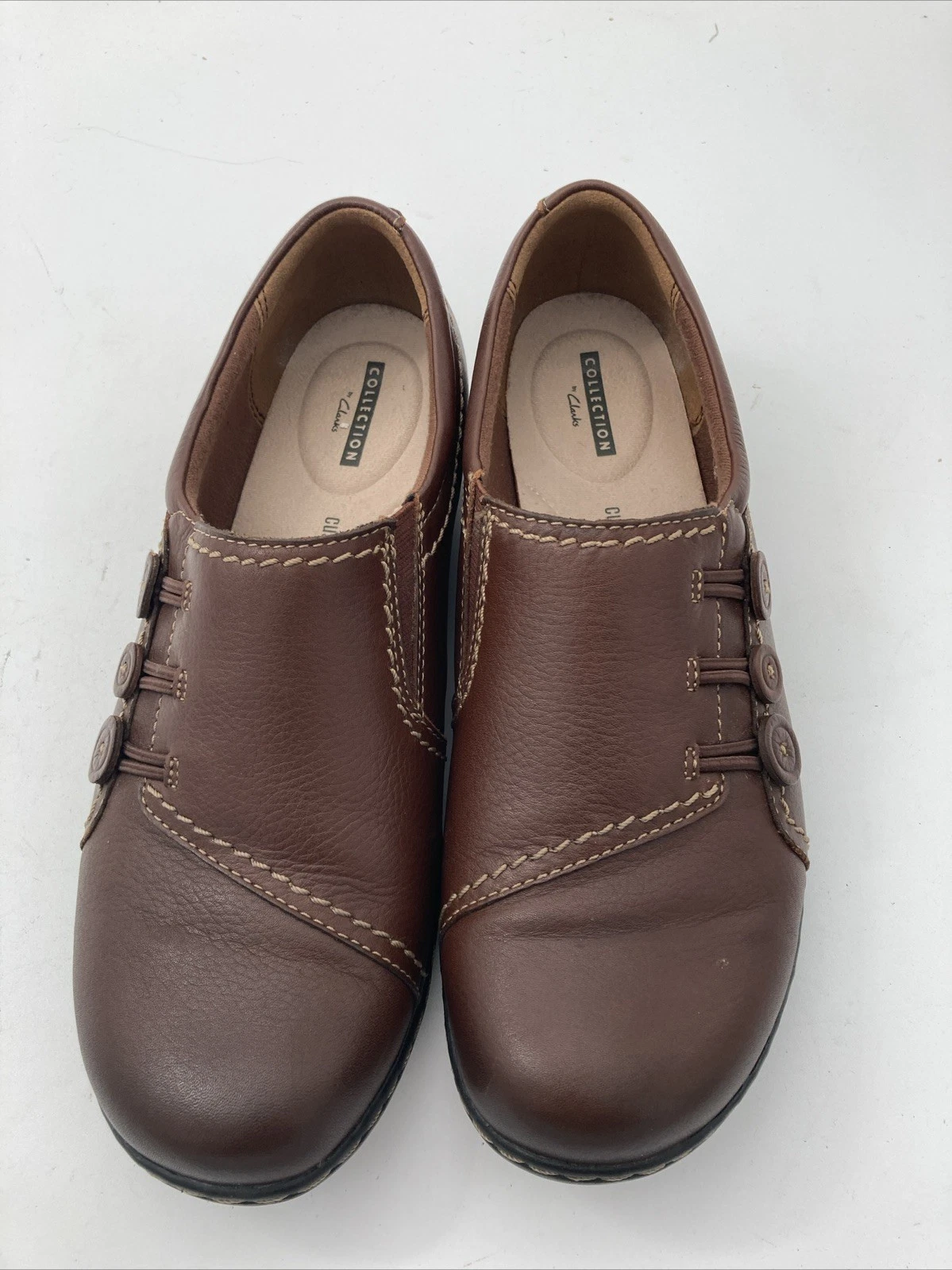 Mocassini Clarks Ashland Effie in pelle marrone da donna taglia 10M