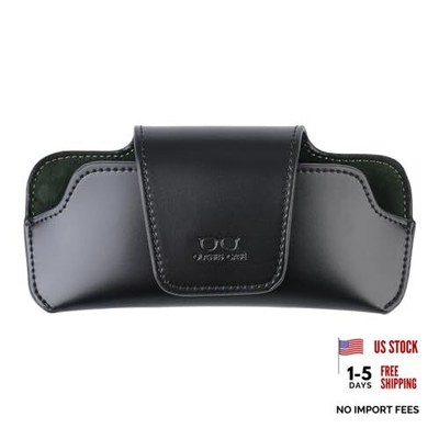 Sunglass Holder for Car Visor, Car Sunglasses Holder Leather, Eyeglasses Black