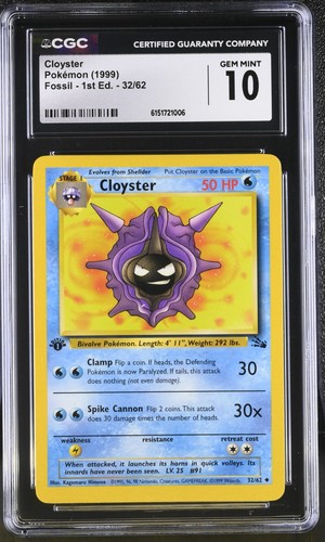 Cloyster (1st Edition) graded CGC 10 for sale on eBay