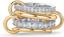 14K Gold Plated Interlocked Stackable Rings f...