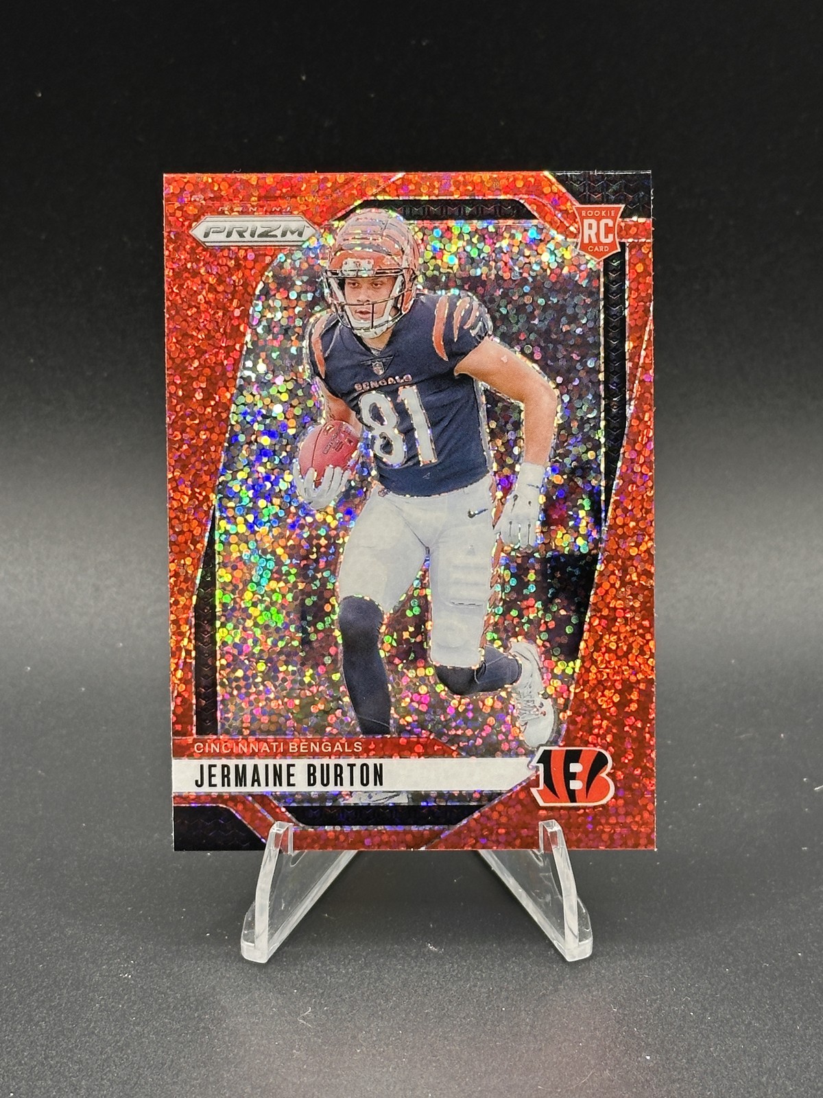 Jermaine Burton 2024 Panini Prizm #350 RC Red Sparkle Cincinnati Bengals