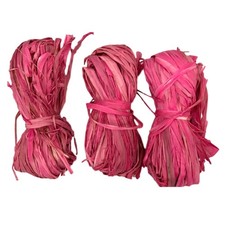 Natural Raffia 3 Bundle Pack Pink