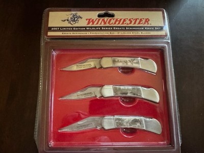 Winchester Ltd. Edition 2007 Wildlife Pocket Knife Set/3 in Wood