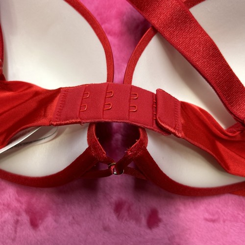 Soutien gorge push-up très sexy Victoria’s Secret 32D couleur rouge bretelles éblouies NEUF - Photo 9/21
