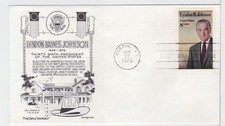 TurtlesTradingPost- Lyndon B Johnson -1973 FDC #1503- Aristocrats Cachet