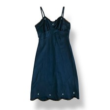 Henson Kickernick Black Vintage Satin Lace Slip Dress Size 11 Boho, Indie