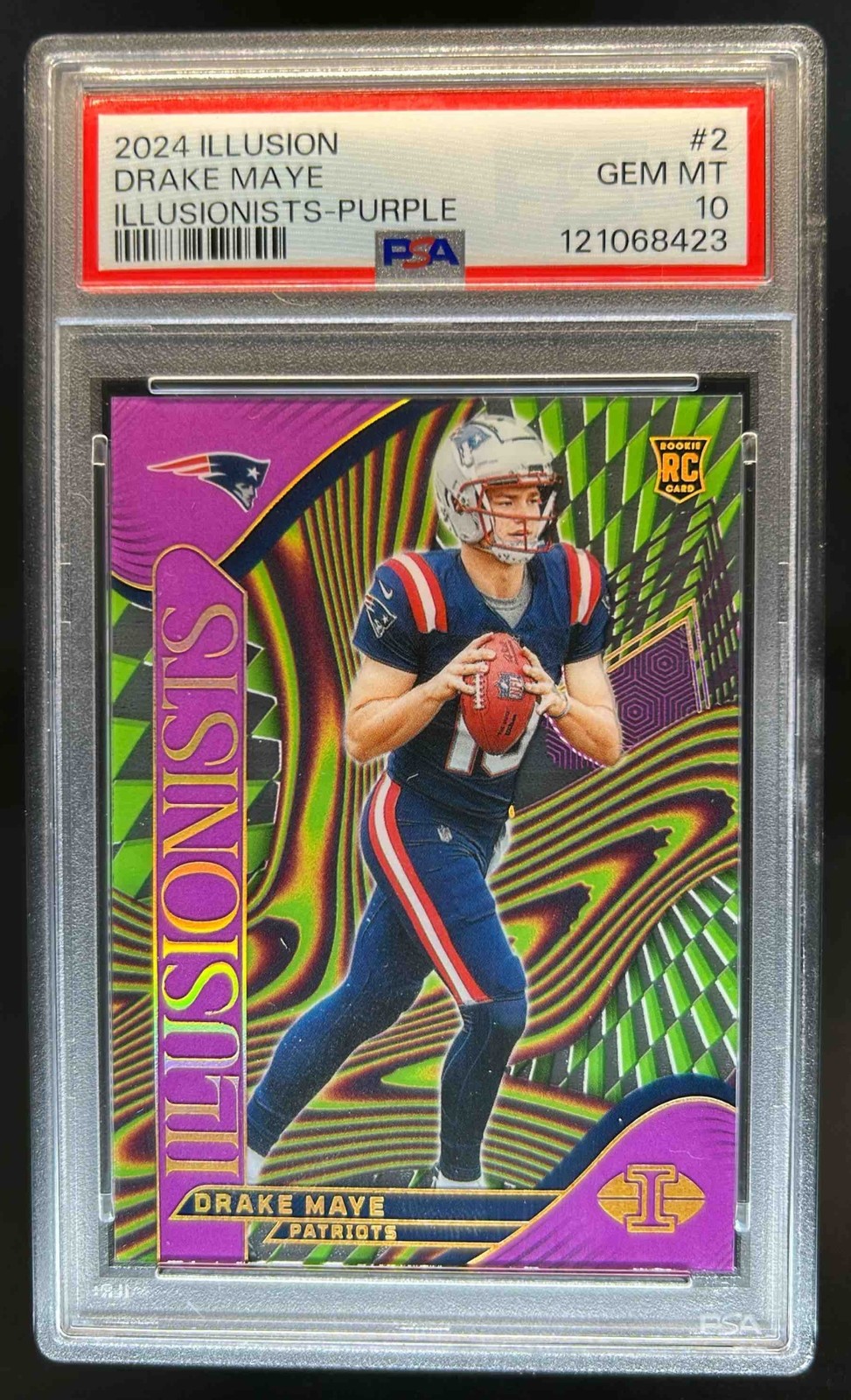 Drake Maye Panini Illusions Illusionists #2 Purple