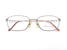 Vintage Christian Dior Gunmetal Silver Oval Eyeglasses   1990s Metal Frames NOS