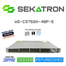 🔀 Cisco WS-C3750X-48P-E • 48× PoE+ Ports • IP Services • 1100W PSU • Tested ⚡