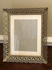 Vintage Ornate gold Photo Frame Filigree Flowers Scroll