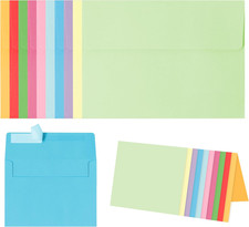 Blank Cards and Envelopes 4x6, 30 Pack 10-Color Assorted Invitation Folded Cards