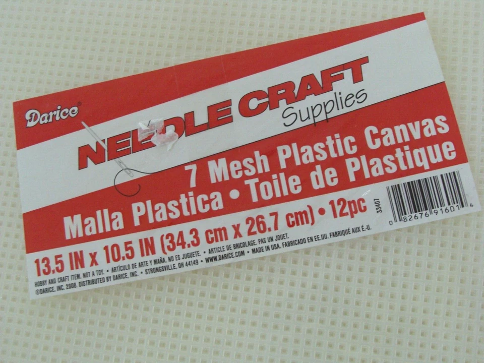 NEW SEALED Darice Canvas Designer Needlecraft Plastic White 7 Mesh - 12 Ct - Image 2 of 3