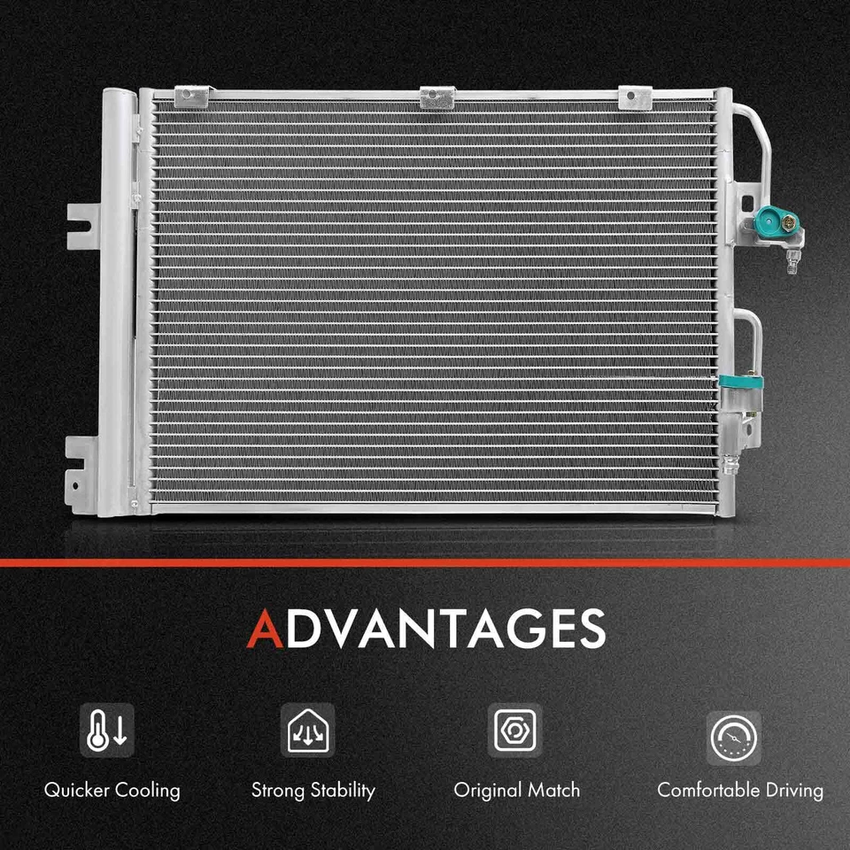 2x Radiator & AC Condenser Cooling Kit for Saturn Astra 2008-2009 L4 1.8L Manual - Image 4 of 4