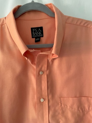 Jos. A. Bank size XL orange button front dress shirt travelers collection cotton - Picture 2 of 4