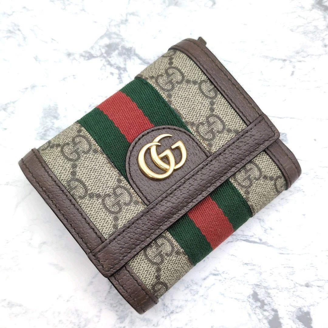 Gucci Mini Portefeuille Pliable Sherry Line Ophidia Livraison Gratuite de JPN