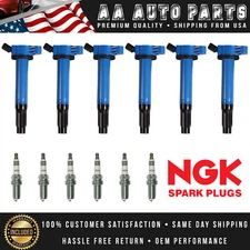 6 Performance Ignition Coil & NGK Iriduim Spark Plug for ES350 Camry Sienna 3.5L