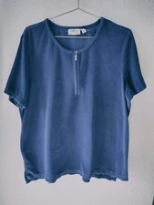 D & Co. Active Women’s Blue short Sleeve Shirt Size XL  #306