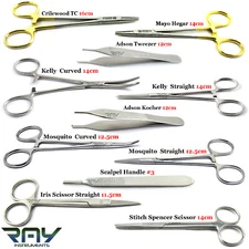 11Pcs Minor Surgery Kit Surgical Instruments Students Dissecting Suture Removal