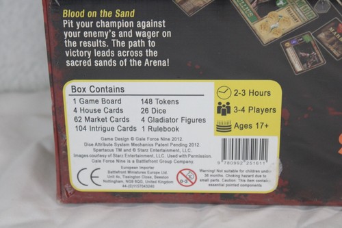Spartacus Game of Blood and Treachery 17+ Board Game 3-4 Players New - Picture 4 of 10