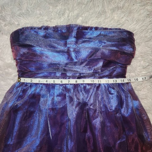 New Lulus Beyond Precious Iridescent Blue Purple Strapless Organza Gown Size M - Picture 5 of 11