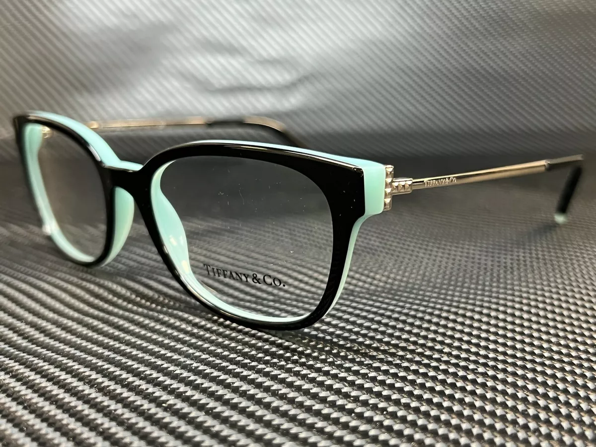 Tiffany TF2177 8055 Black Blue Women Square Demo Lens Eyeglasses
