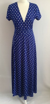 blue spotty maxi dress