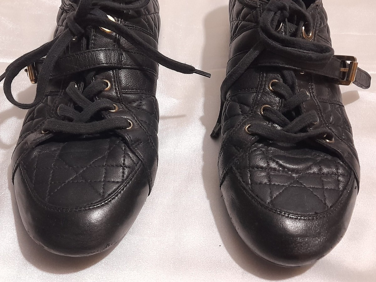 Dior vintage quilted black leather sneakers 37EU | eBay Dior vintage quilted black leather sneakers 37EU | eBay