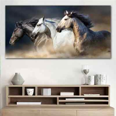 MQ500 Stretched Canvas Frame / Unframed Handmade Animals Horses Oil Painting