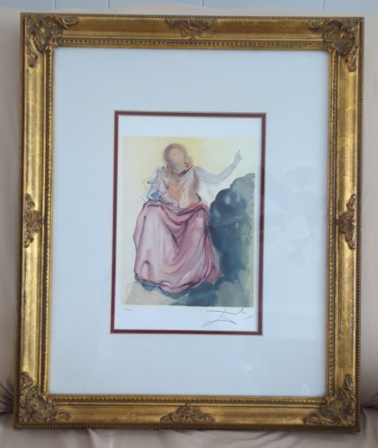 Salvador Dalí: Limited Ed Photomechanical "Meeting of Dante Beatrice" w/ COA EUC