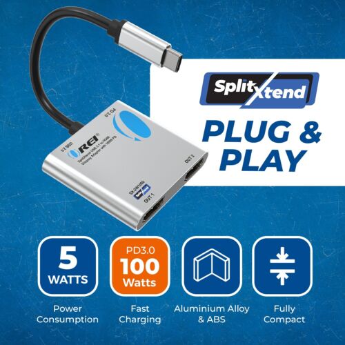 OREI SplitXtend USB 3.1 to HDMI Display Adapter with 100W PD (SX-2W1080) - Picture 4 of 9