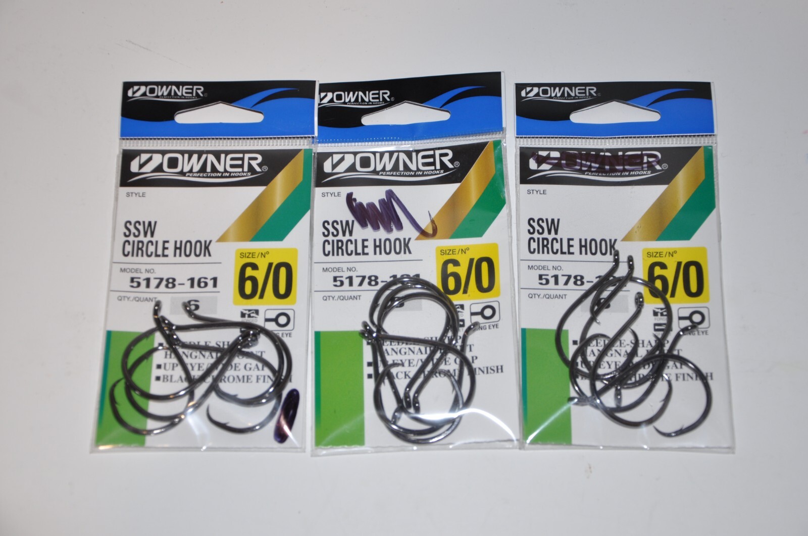 Owner 5178-161 # 6/0 SSW Saltwater Up Eye Circle Hooks 5Ct 3 packs