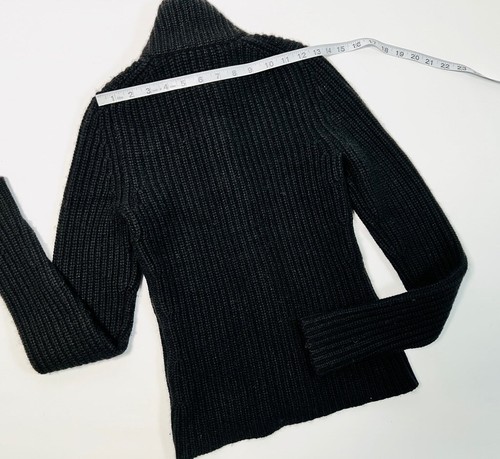 Michael Kors Womans Sweater Cashmere Yop Black Ribbed Sweater Cardigan Size XS - Picture 10 of 10