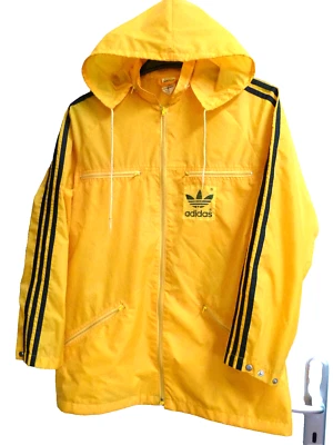 Adidas Vintage Regenjacke Windbreaker Trainingsjacke gelb Gr. 36 - Bild 1 von 4