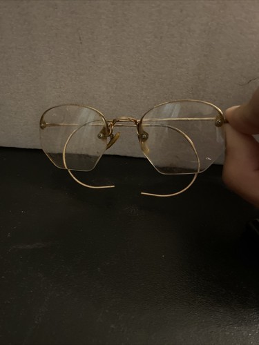 Vintage SHURON 10 12 KGF Wire Rim Eye Glasses with Case, Used - Picture 7 of 8