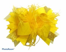 Yellow Over the Top Hairbow OTT Hair Bow for Girls Baby Headband Boutique big 6  