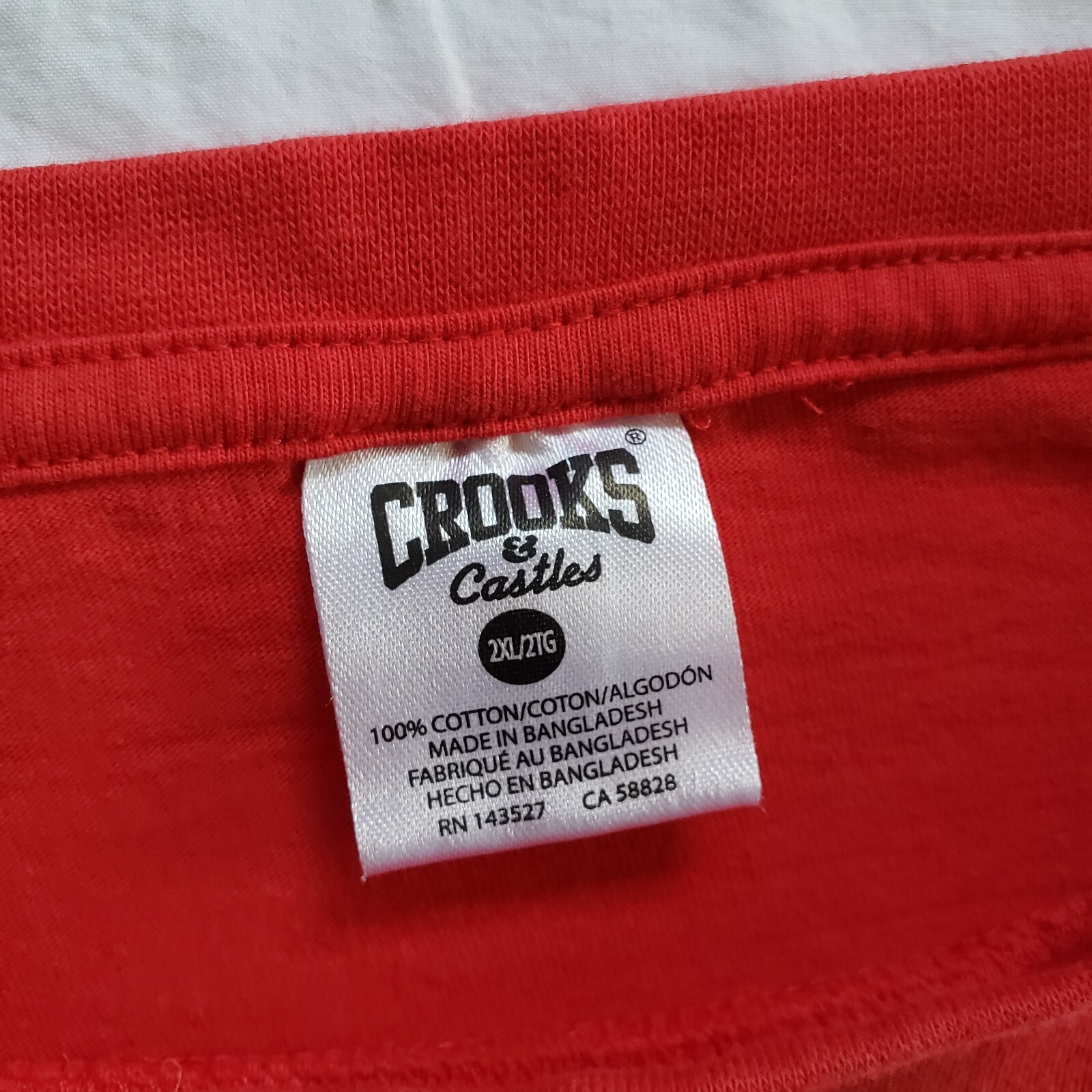 FILA Crooks & Castles Death Row Records Core Graphic T Shirt Rossa Uomo 2XL Hip Hop