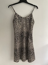Nasty Gal Leopard Print Silk Chiffon Zip Up Dress - UK Size 6