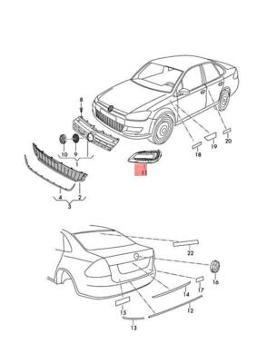 NEW VW POLO DERBY VENTO-IND 1 SET AIR GUIDE GRILLE 6RF898665 ORIGINAL NO DUTY