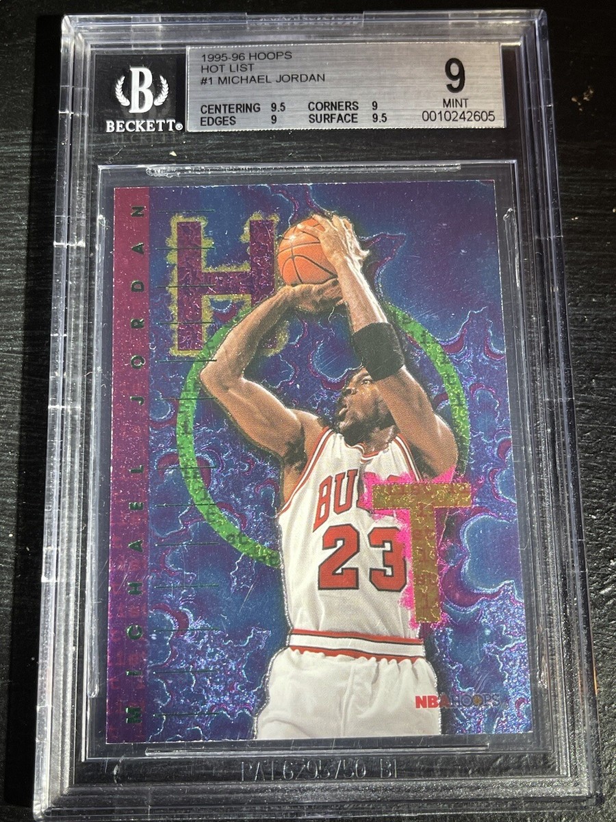 1995-96 Hoops Hot List Michael Jordan #1 BGS 9 MINT Low Pop 1995-96 Hoops Hot List Michael Jordan #1 BGS 9 MINT Low Pop
