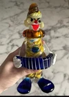Vintage MURANO Hand Blown Art Glass Clown Accordion 7” Figure Italy Red Sticker