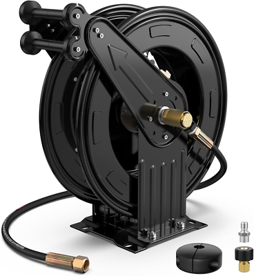 #ad #ad Heavy Duty 50ft Pressure Washer Hose Reel with Auto Rewind amp; 5ft Lead $299.99