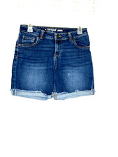 EUC Cat  Jack Midi Super Stretch Jean Shorts/Cuffed Cut-Offs Sz XL Girl's, Blue