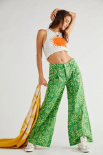 Free People Oversized Slouchy Printed Jeans-30- 128 A612-9