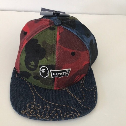 x Bape Mens Flat Brim Hat Tokyo Camo 