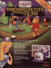 1983 Walt Disney Home Video Promo: All Star Animation Vintage Print Ad