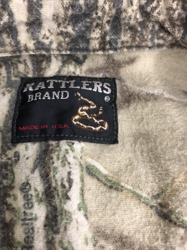 Rattlers Brand Mens Camo Realtree Button Up Flannel Shirt Size Large - Picture 2 of 4